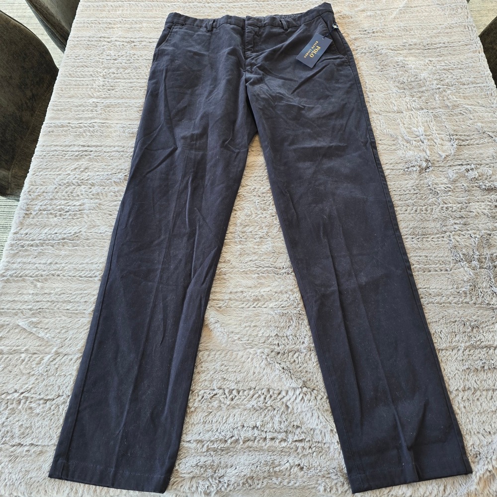 Polo Ralph Lauren Mens Navy Blue Chino Pants Stretch Cotton 34x33 PDFASHION2 New